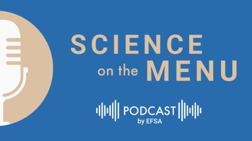 Science on the Menu podcast blue banner, fourth episode