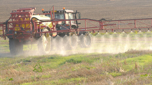 Sprayer on weeds